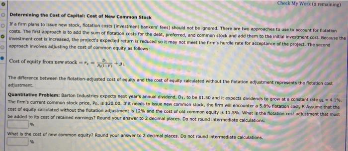 Solved Determining the Cost of Capital: Cost of New Common | Chegg.com