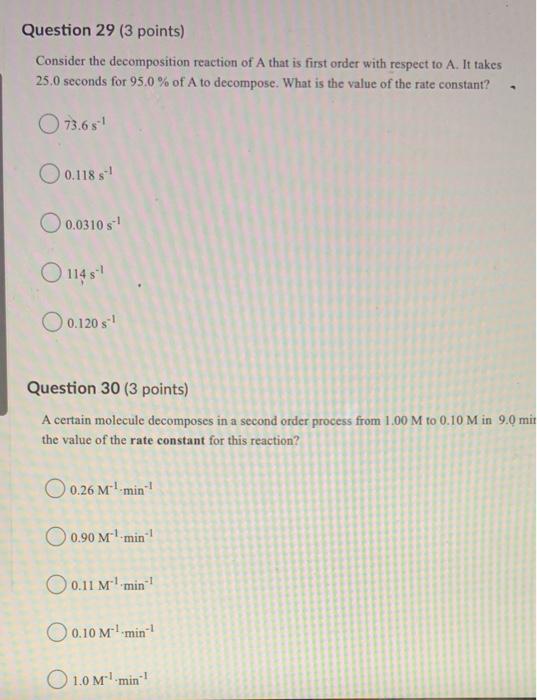 Solved Question 29 (3 points) Consider the decomposition | Chegg.com