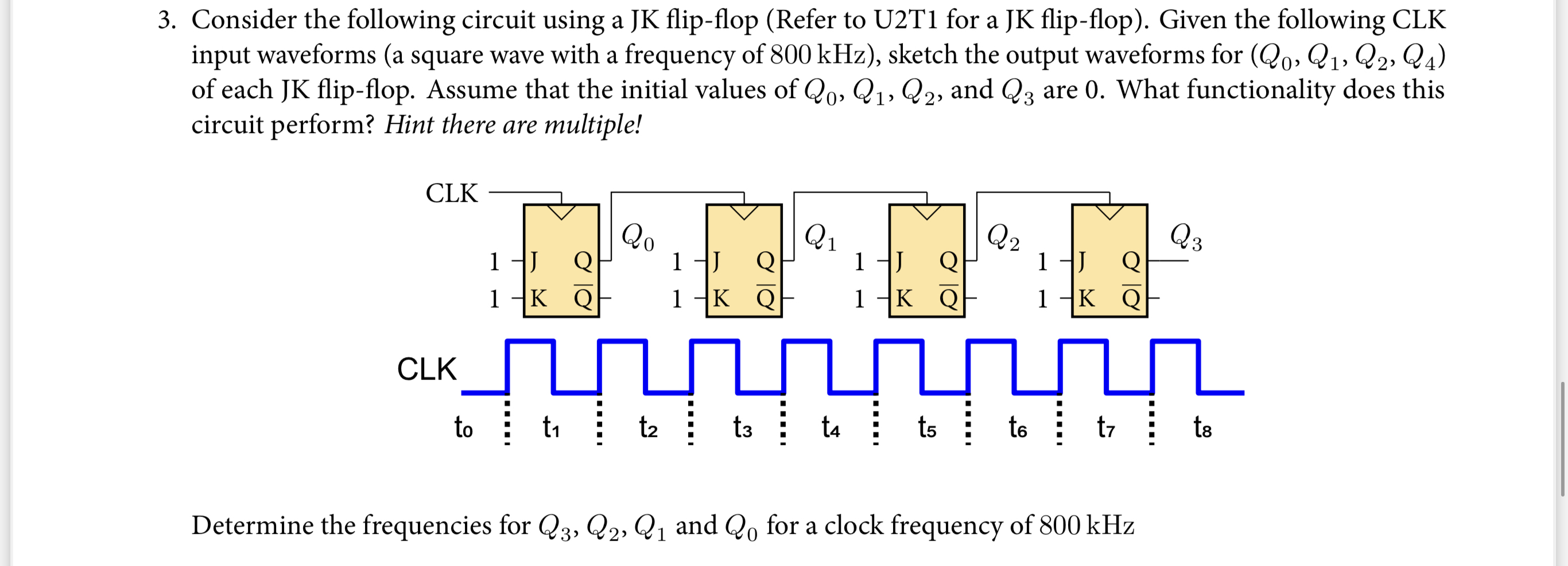 Solved Consider the following circuit using a JK flip-flop | Chegg.com