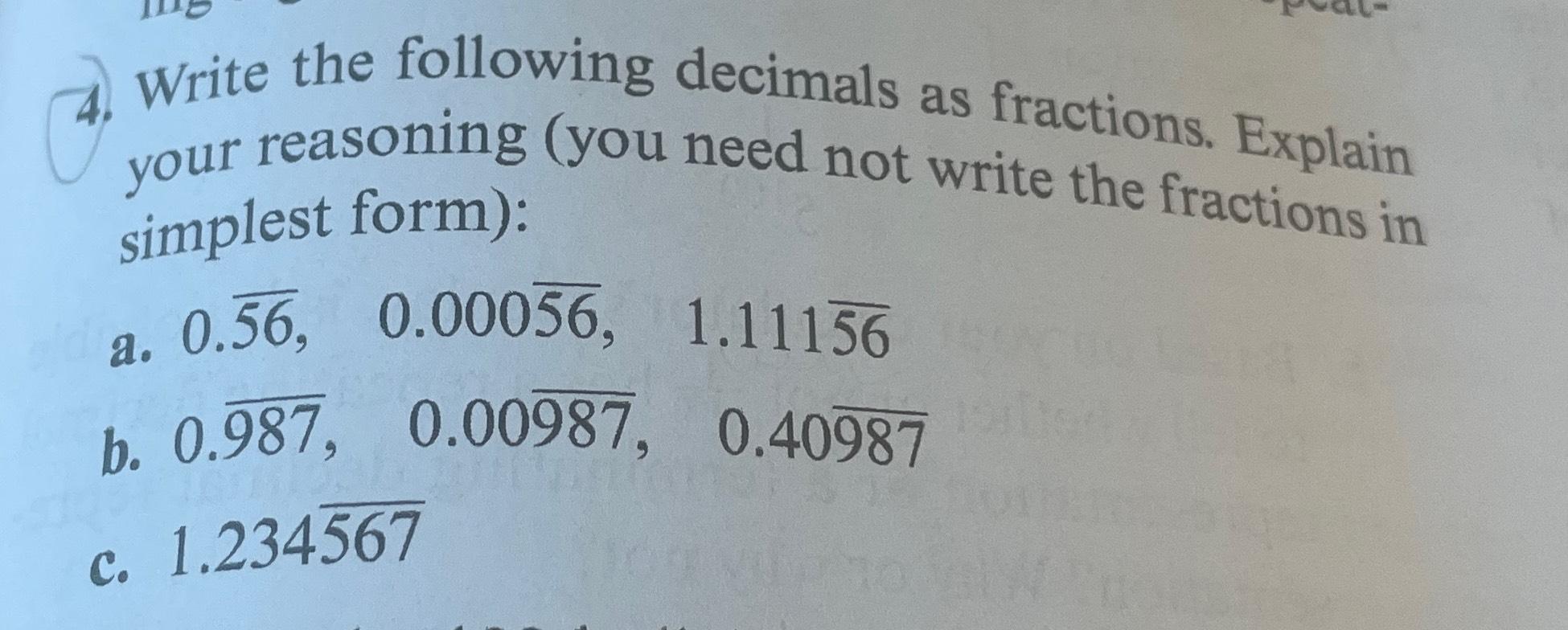 how to write decimals as fractions in simplest form