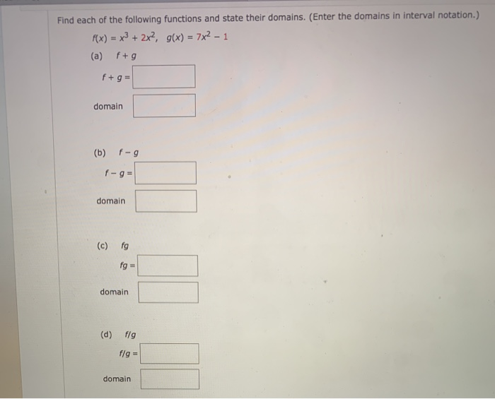 Solved Find each of the following functions and state their | Chegg.com