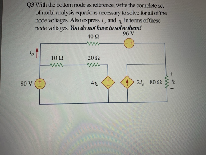 Solved Q3 With the bottom node as reference, write the | Chegg.com