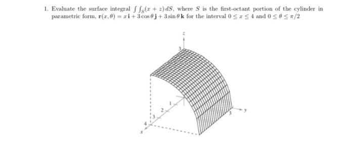 Solved 1. Evaluate the surface integral $(x + 3) ds, where | Chegg.com