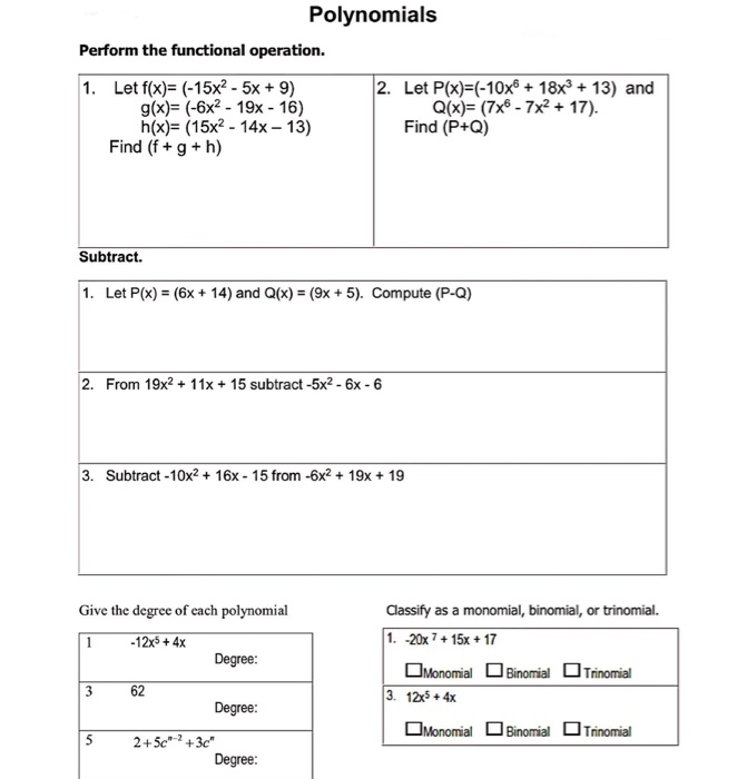 1 Find The Difference Between The Two Polynomials Chegg Com