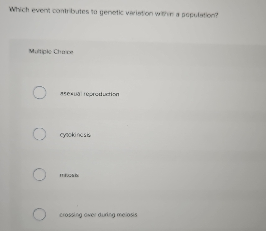 Solved Which event contributes to genetic variation within a | Chegg.com