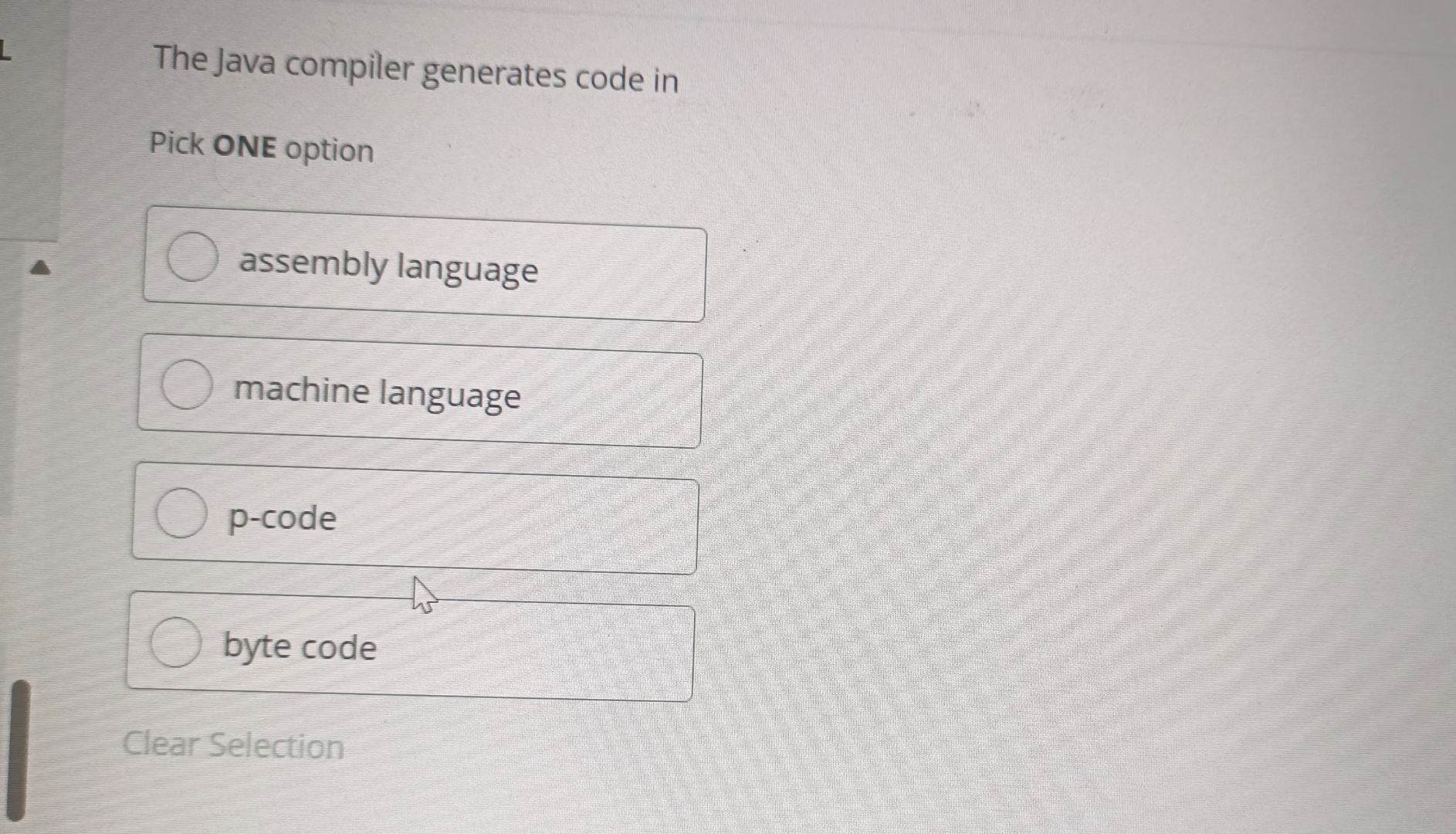Solved The Java compiler generates code inPick ONE | Chegg.com