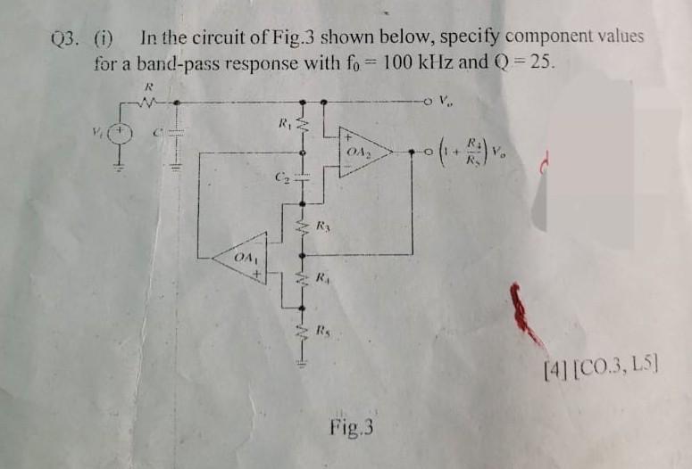 Solved 33. (i) In the circuit of Fig. 3 shown below, specify | Chegg.com