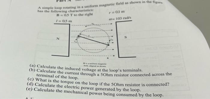 Solved A Simple Loop Rotating In A Uniform Magnetic Field As 6163