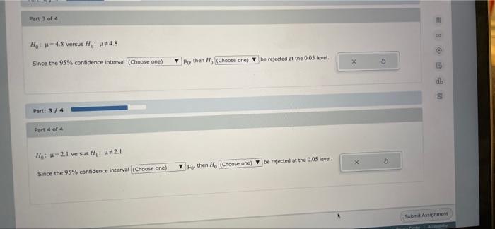 Solved A95% confidence interval for u is computed to be | Chegg.com