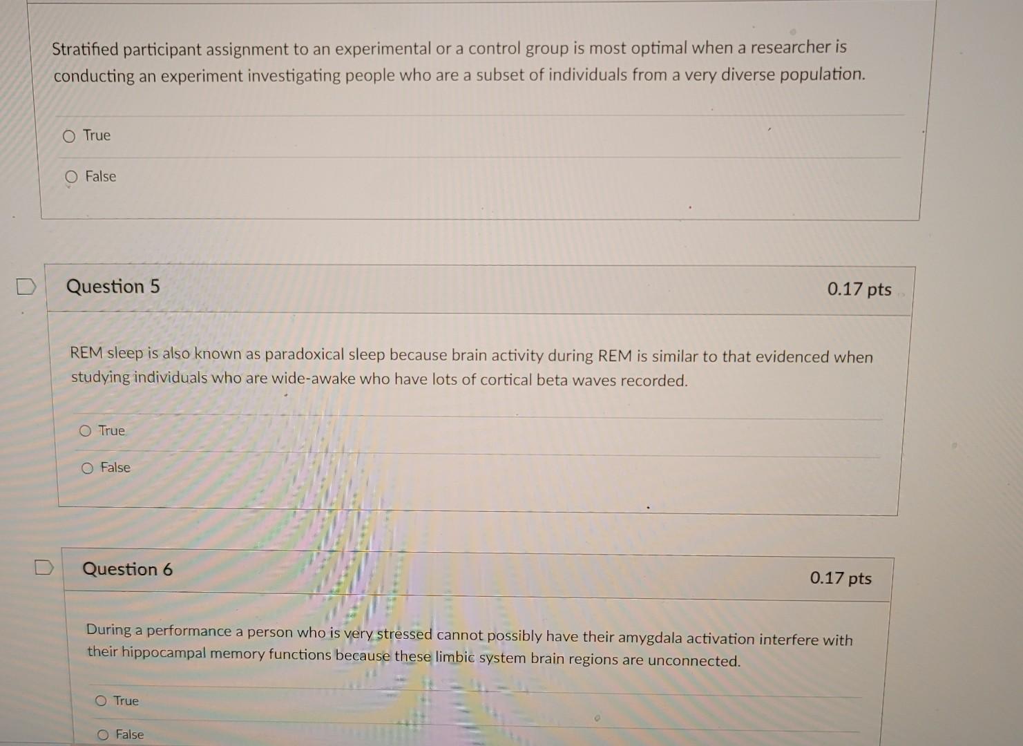 Solved Stratified participant assignment to an experimental | Chegg.com