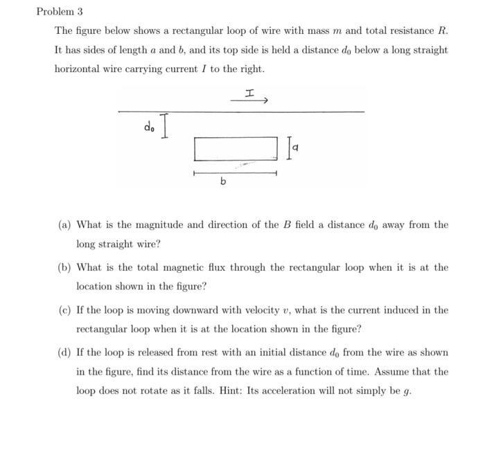 Solved Problem 3 The figure below shows a rectangular loop | Chegg.com
