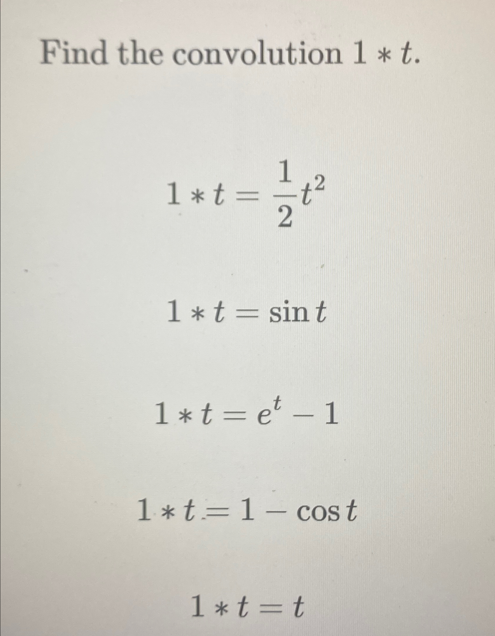 Solved Find the convolution | Chegg.com