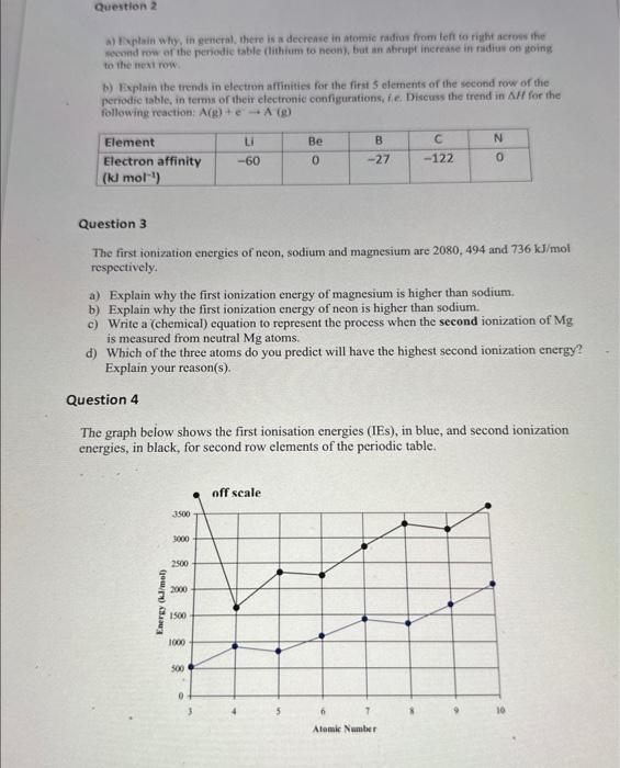 Solved a) L. aplain why, in gencral, there is a decrease in | Chegg.com