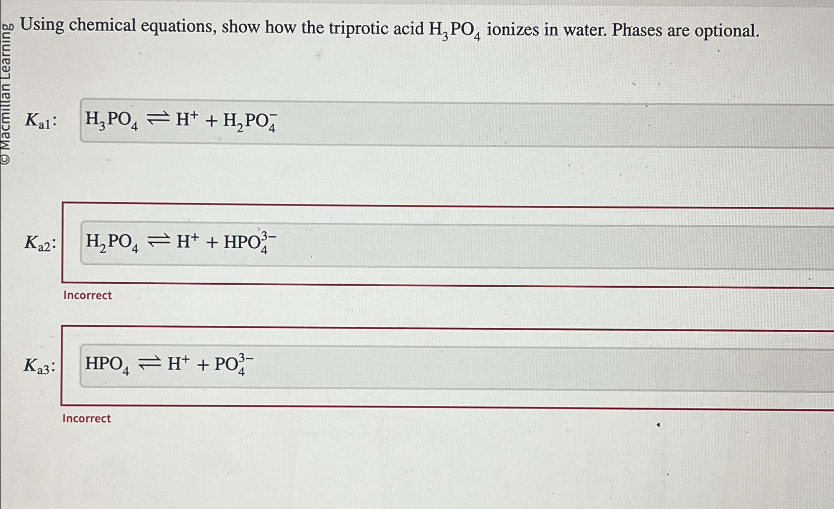 Solved Using Chemical Equations, Show How The Triprotic Acid | Chegg.com