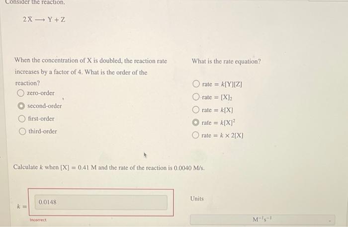 Solved Using the given data, determine the rate constant of | Chegg.com