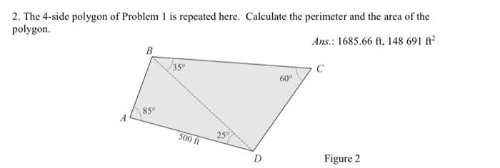 Solved 2. The 4-side polygon of Problem 1 is repeated here. | Chegg.com