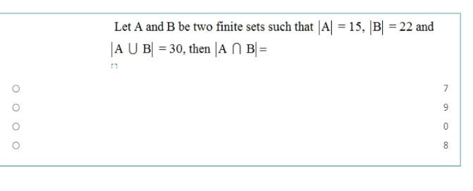 Solved Let A And B Be Two Finite Sets Such That Al 15 B