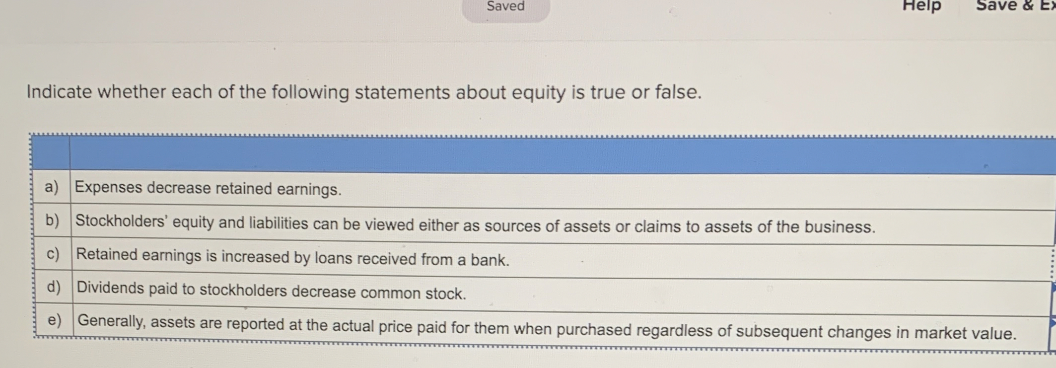 Solved Indicate whether each of the following statements | Chegg.com