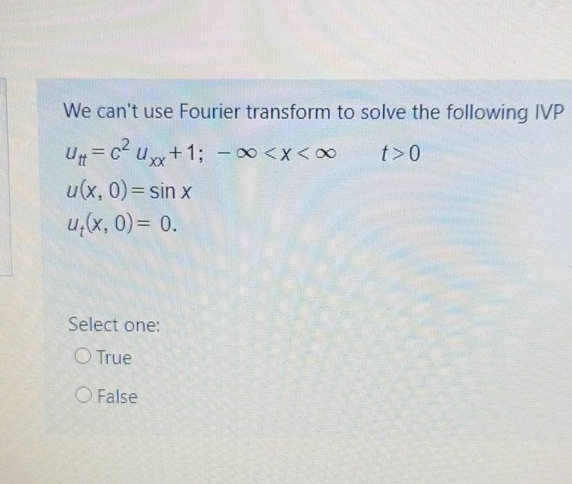 Solved We can't use Fourier transform to solve the following | Chegg.com