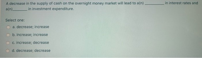 Solved An increase in real GDP will the demand for money and | Chegg.com