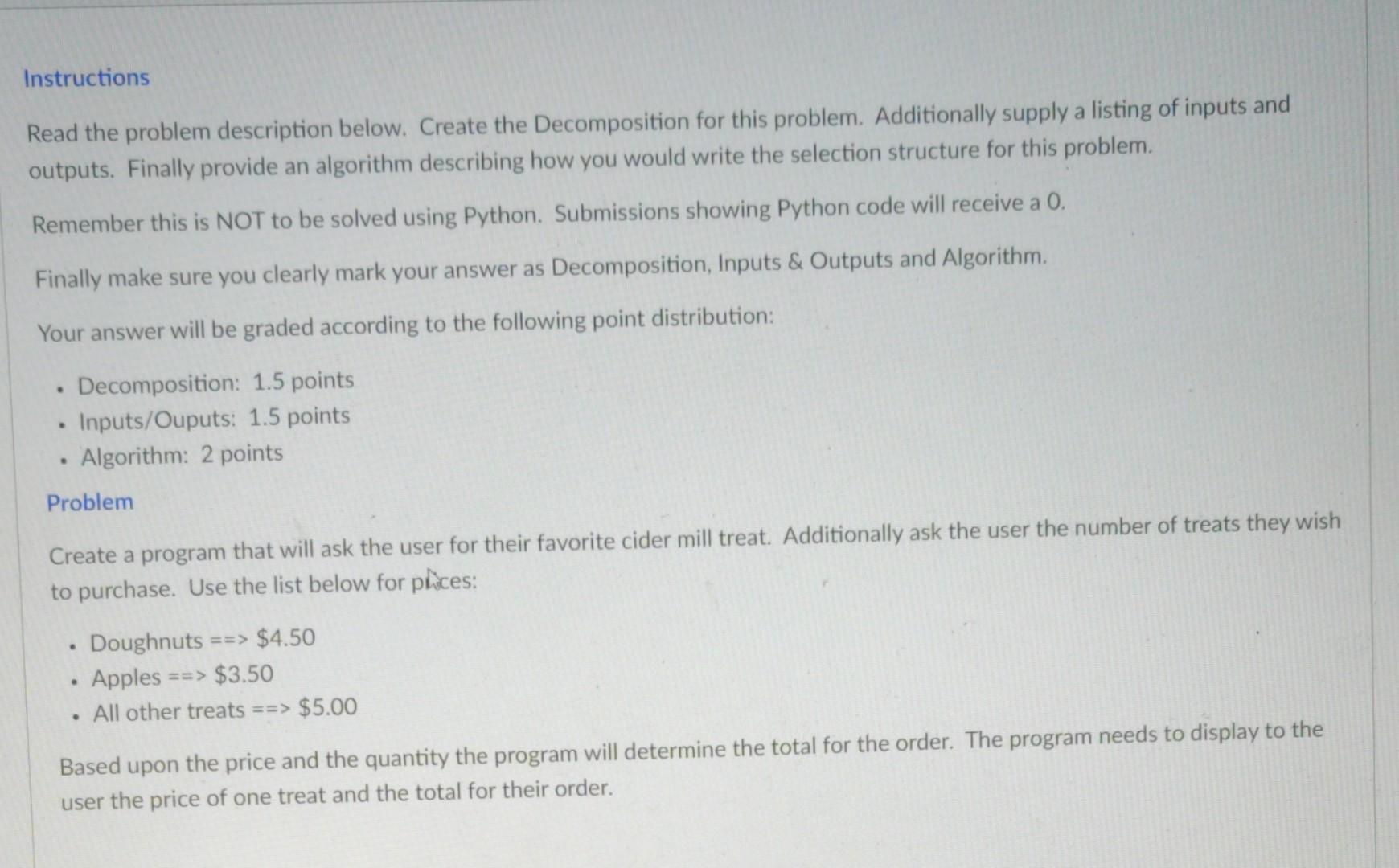 Solved Instructions Read the problem description below. | Chegg.com