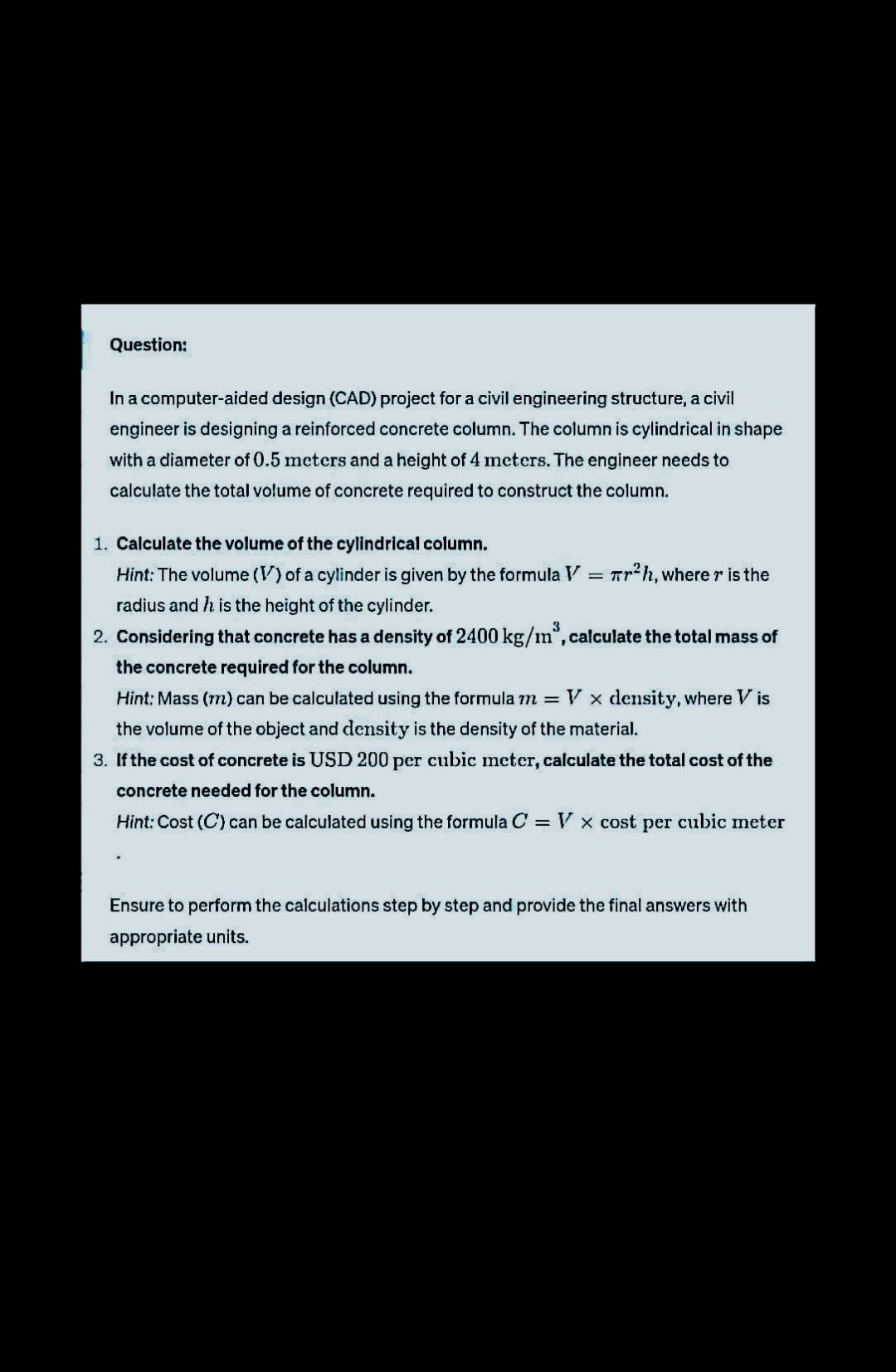 Solved Question: In A Computer-aided Design (CAD) Project | Chegg.com