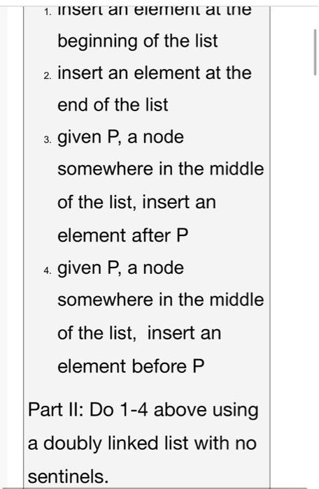 Solved Practice Exercise: Linked Lists A Write an algorithm | Chegg.com