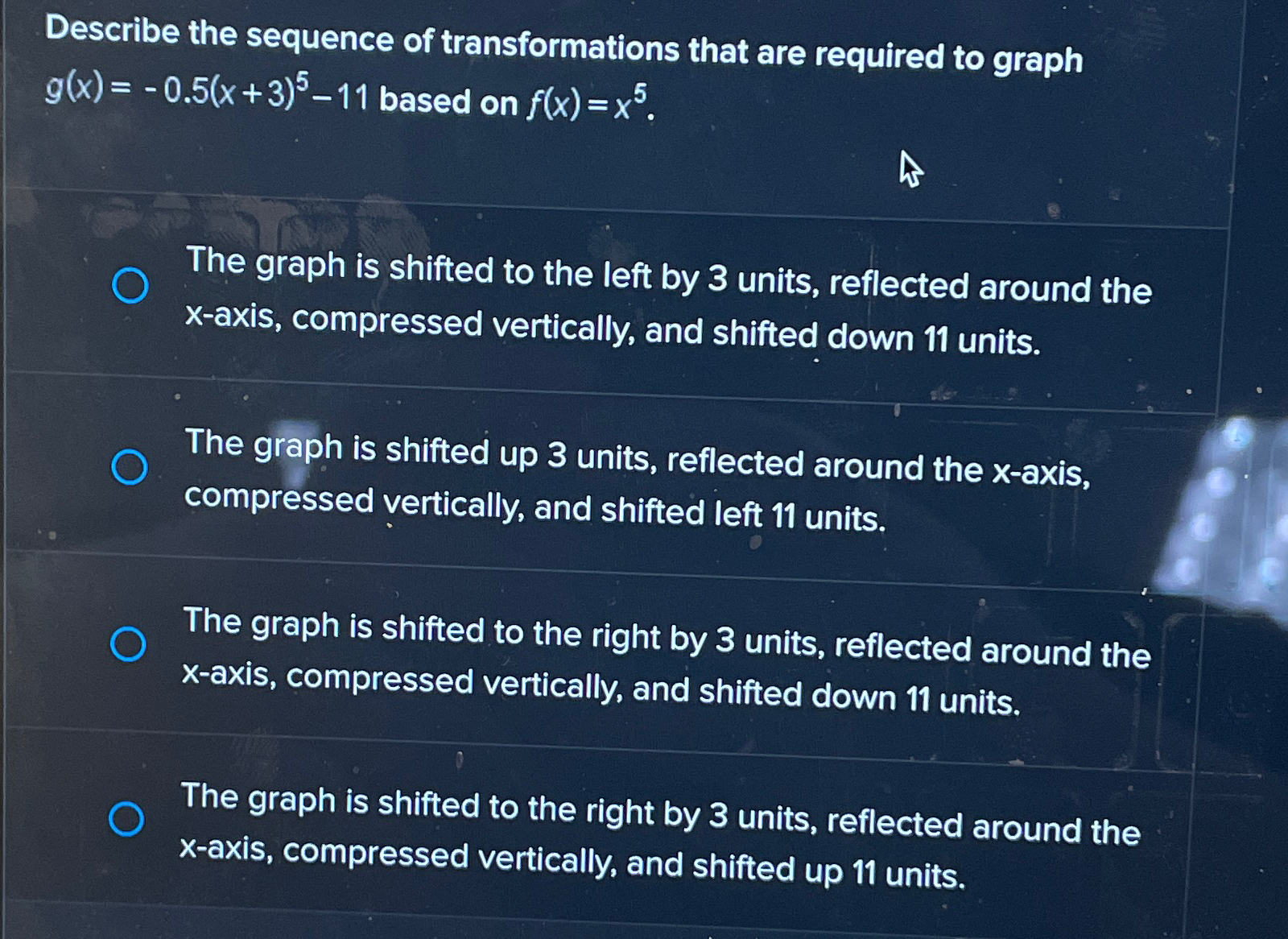 Solved Describe the sequence of transformations that are | Chegg.com