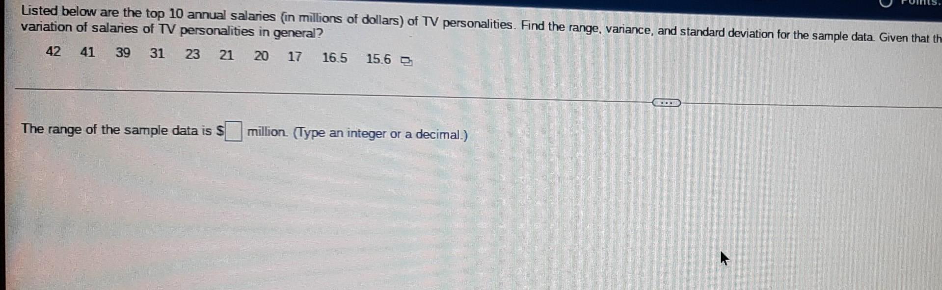 Solved Listed below are the top 10 annual salaries in