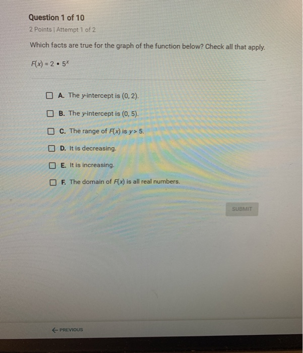 Solved Question 1 of 10 2 Points 1 Attempt 1 of 2 Which | Chegg.com