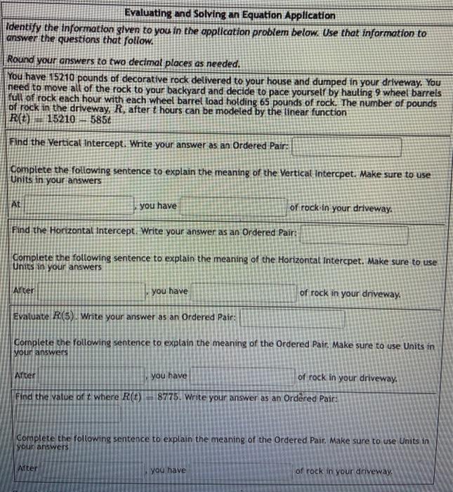 Solved Evaluating and Solving an Equation Application