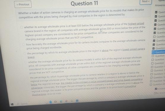 Solved Question 11Next-Whether a maker of action cameras is | Chegg.com