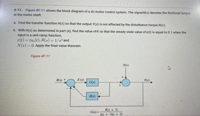 Solved 4-11. Figure 4P-11 shows the block diagram of a | Chegg.com