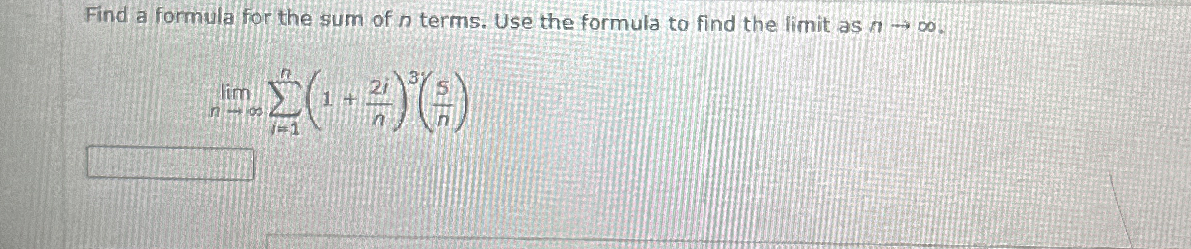 Solved Find a formula for the sum of n ﻿terms. Use the | Chegg.com