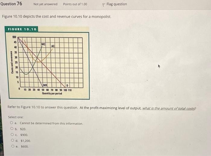 Solved Question 76 Not yet answered Points out of 1.00 p | Chegg.com