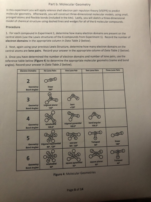 Part B: Molecular Geometry In This Experiment You | Chegg.com