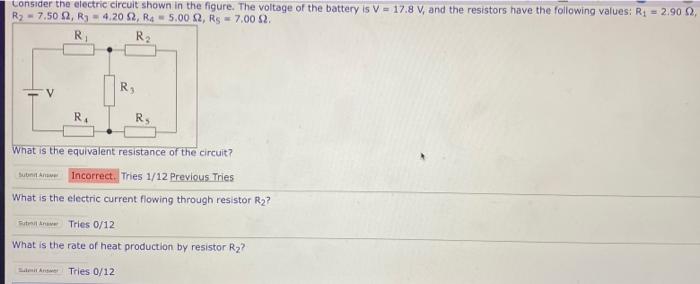 Solved Consider the electric circuit shown in the figure. | Chegg.com