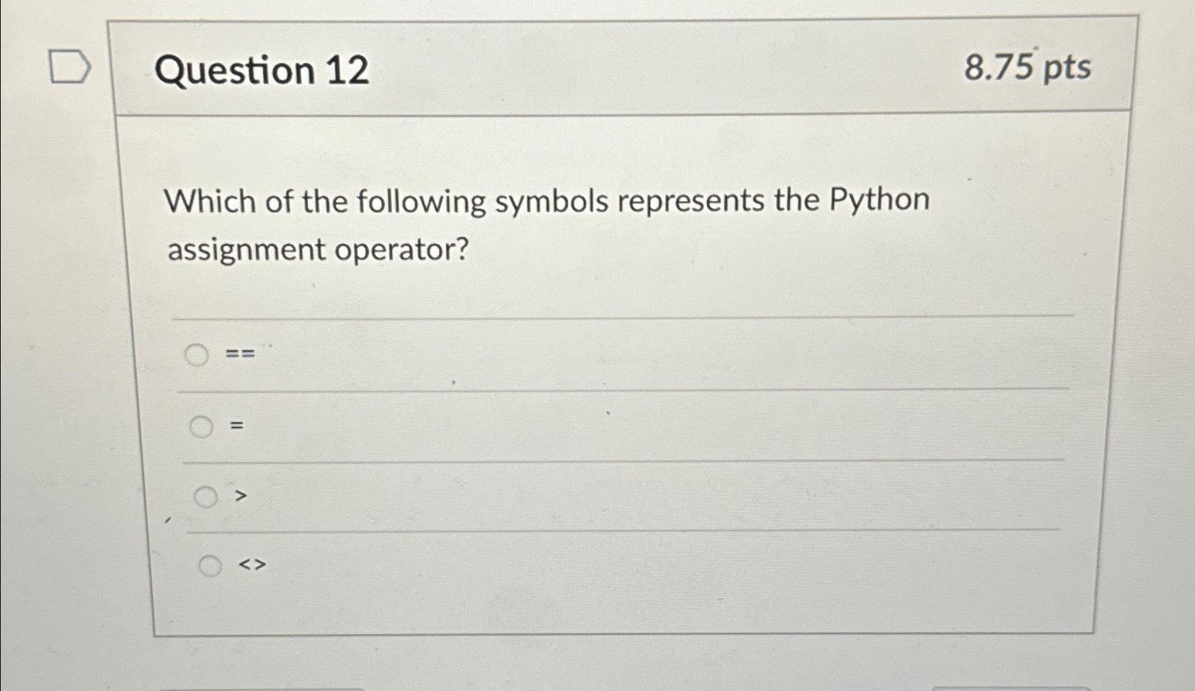 Solved Question 128.75ptsWhich of the following symbols | Chegg.com
