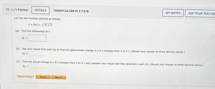 Solved Let F Be The Function Defined As Follows Y F X 3x 9