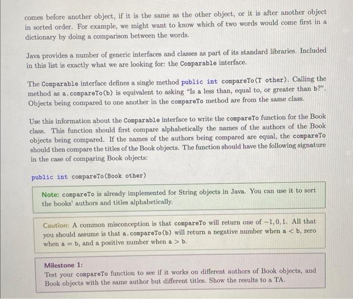 Solved 1 Comparable Although all classes automatically | Chegg.com