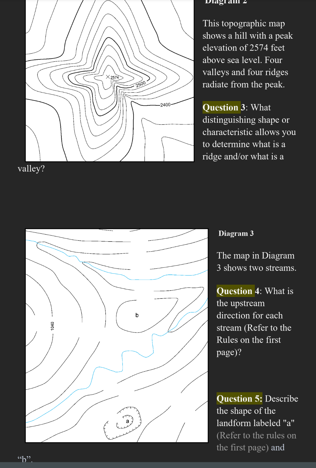 Solved This topographic map shows a hill with a peak | Chegg.com