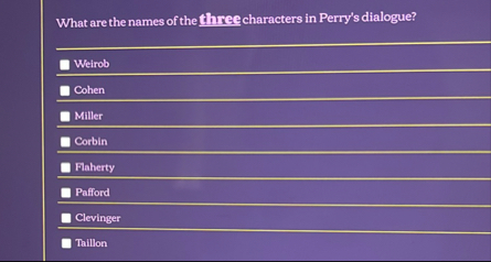 Solved What are the names of the three characters in Perry's | Chegg.com