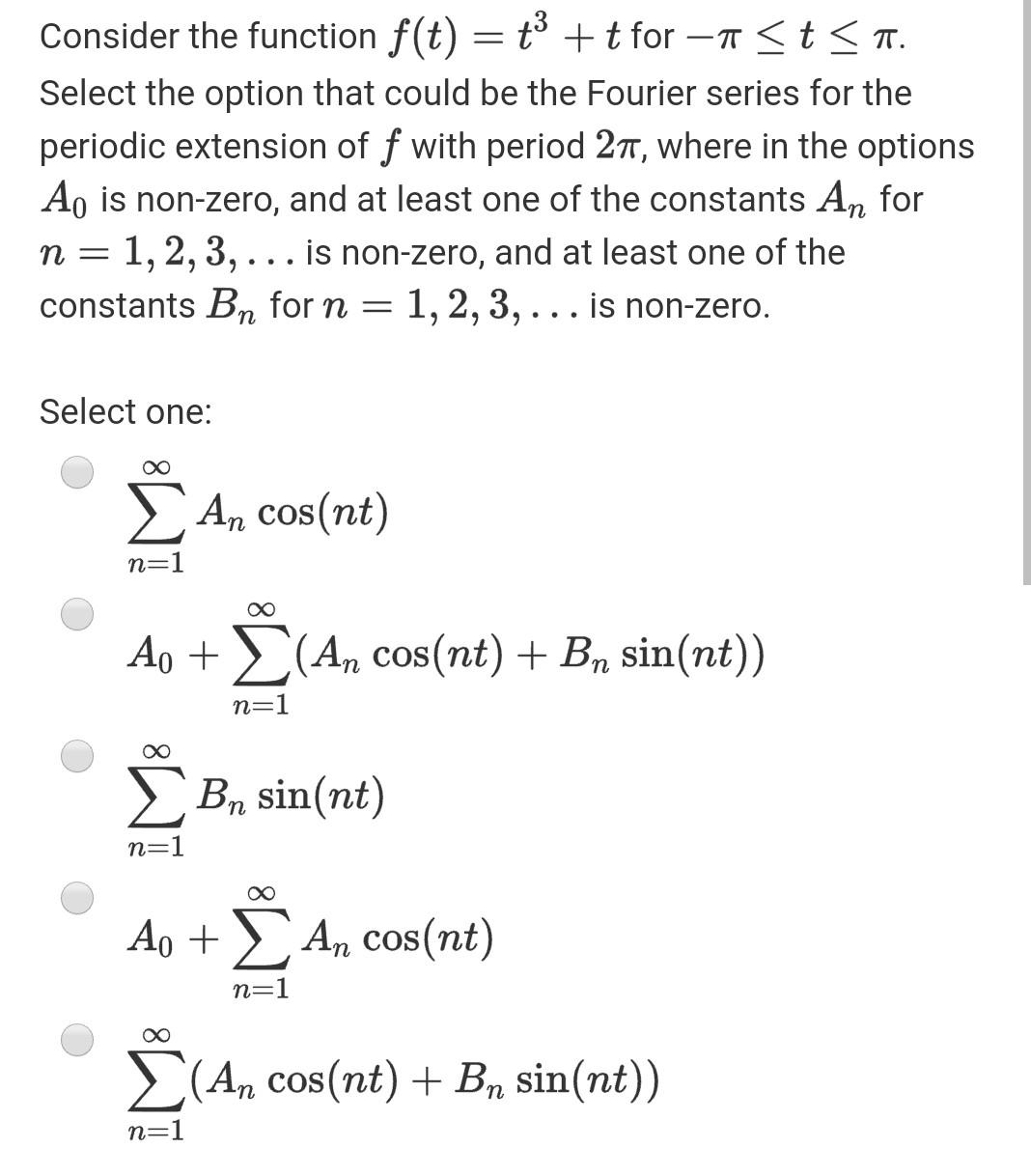 Solved Consider the function f(t) = ť+t for — | Chegg.com