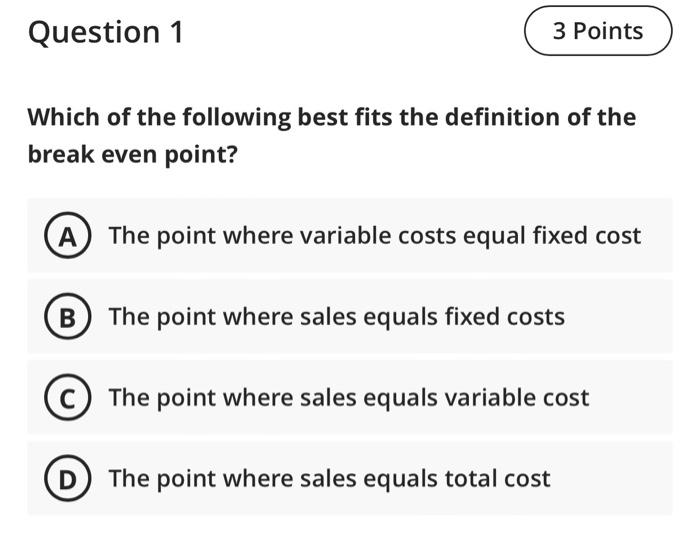Solved Question 1 3 Points Which of the following best fits | Chegg.com