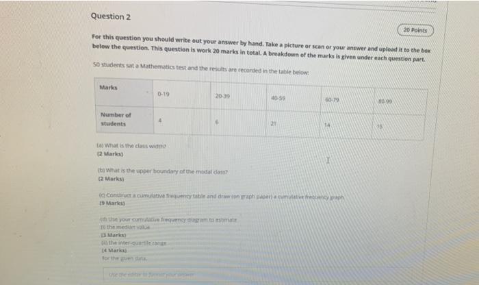 Solved Question 2 20 Points For this question you should | Chegg.com