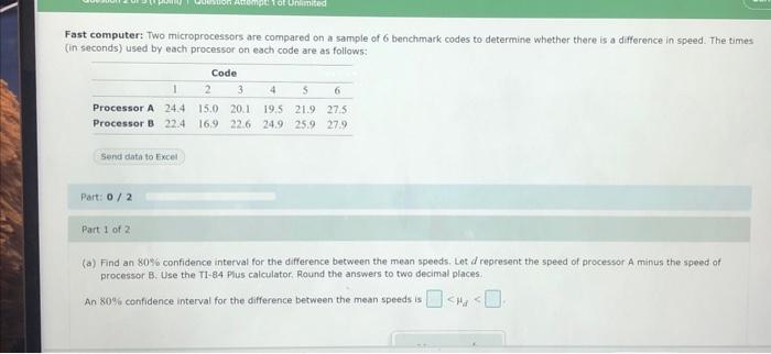 Solved Fast computer: Two microprocessors are compared on a | Chegg.com