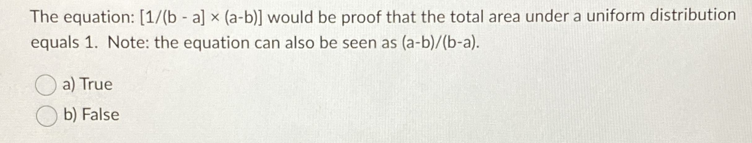 Solved The equation: [1b-a×(a-b)] ﻿would be proof that the | Chegg.com