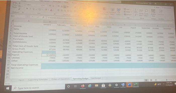 Solved Step 30 Of 40: Remaining Op. Budget Formulas N Total | Chegg.com