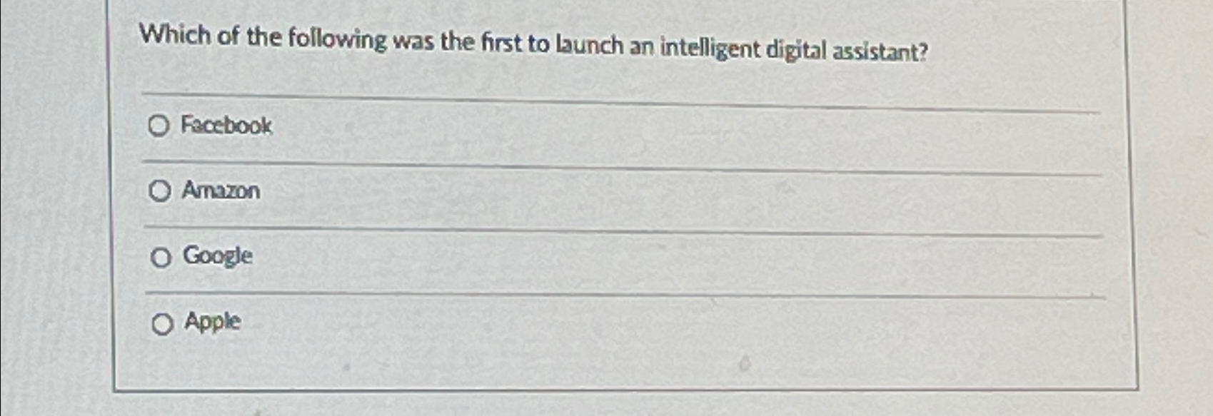 Solved Which of the following was the first to launch an | Chegg.com