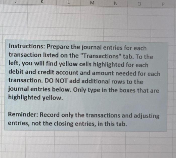 Solved Instructions 2. Prepare the journal entries for